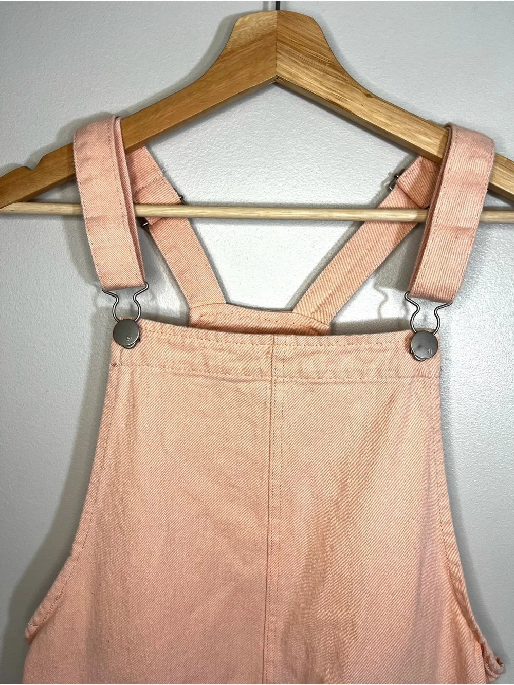 Cotton On Peach Denim Overalls Skirt Dress Jumper Women’s 10 - Picture 3 of 9